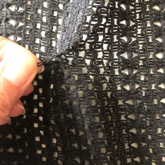 Steve Madden Women's Open Weave Short Sleeve Black Cover up OS Fits Most NWT - Picture 8 of 13